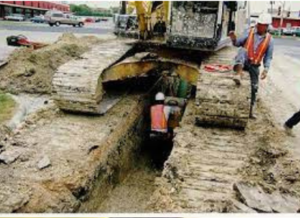 construction workers in trench