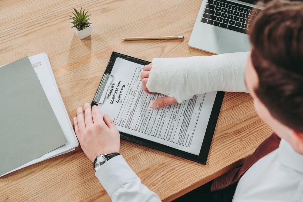 Injured worker filing for workers compensation claim.