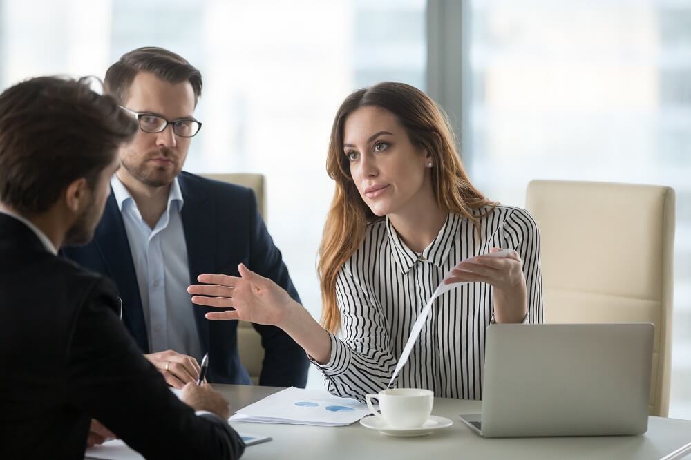 Female client disappointed with her personal injury lawyer.