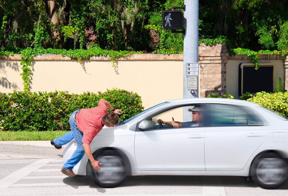 Pedestrian got hit from over speeding driver.