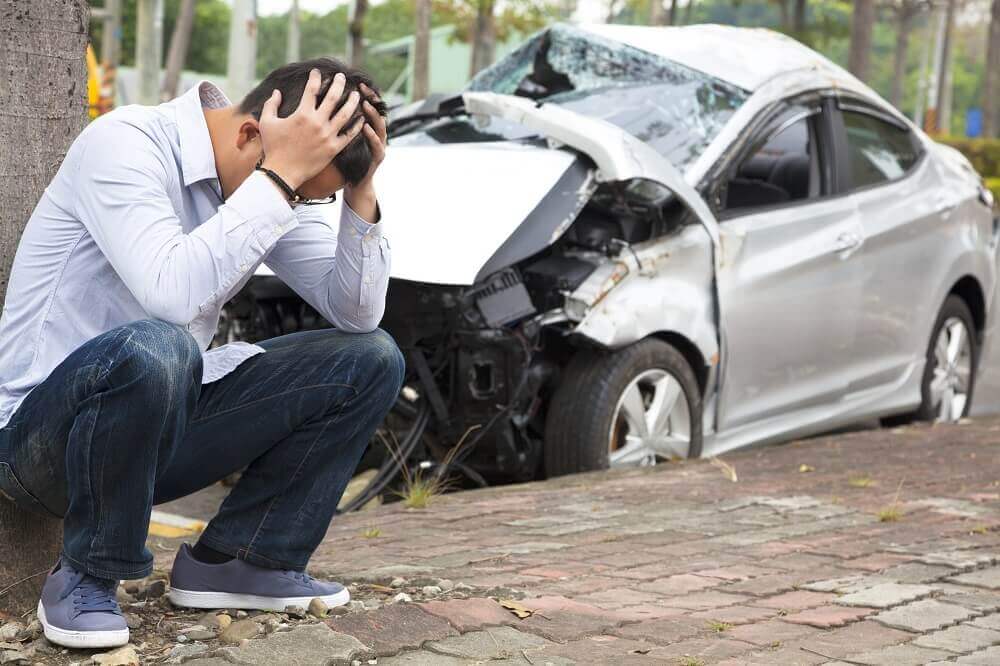 Driver involved in car accident worried what to do next in accident.
